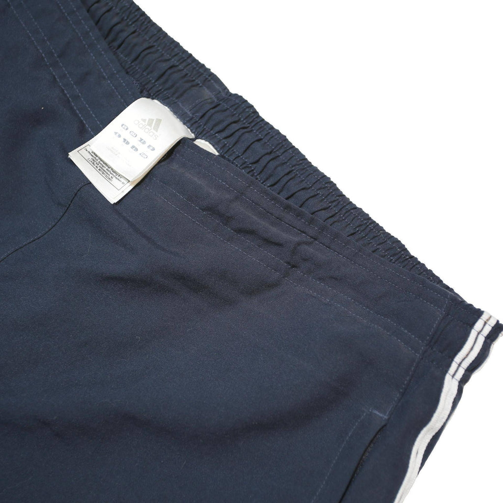 ADIDAS Womens Navy Blue Sports Shorts UK 16 W32 Polyester Blend Three Stripes