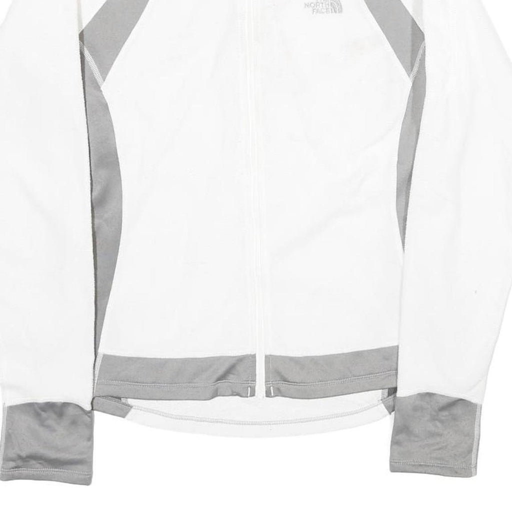 THE NORTH FACE Womens White & Grey Zip Fleece Jacket M Polyester Outdoor Active