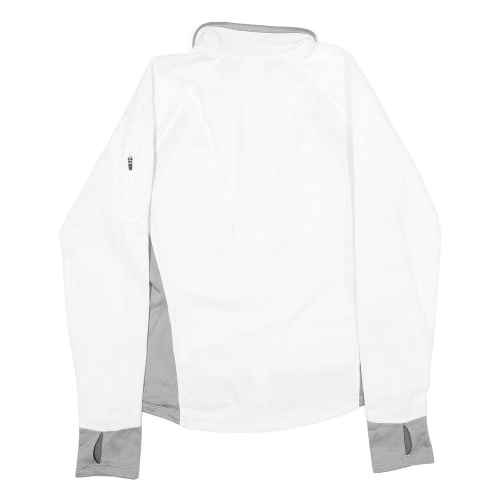 THE NORTH FACE Womens White & Grey Zip Fleece Jacket M Polyester Outdoor Active