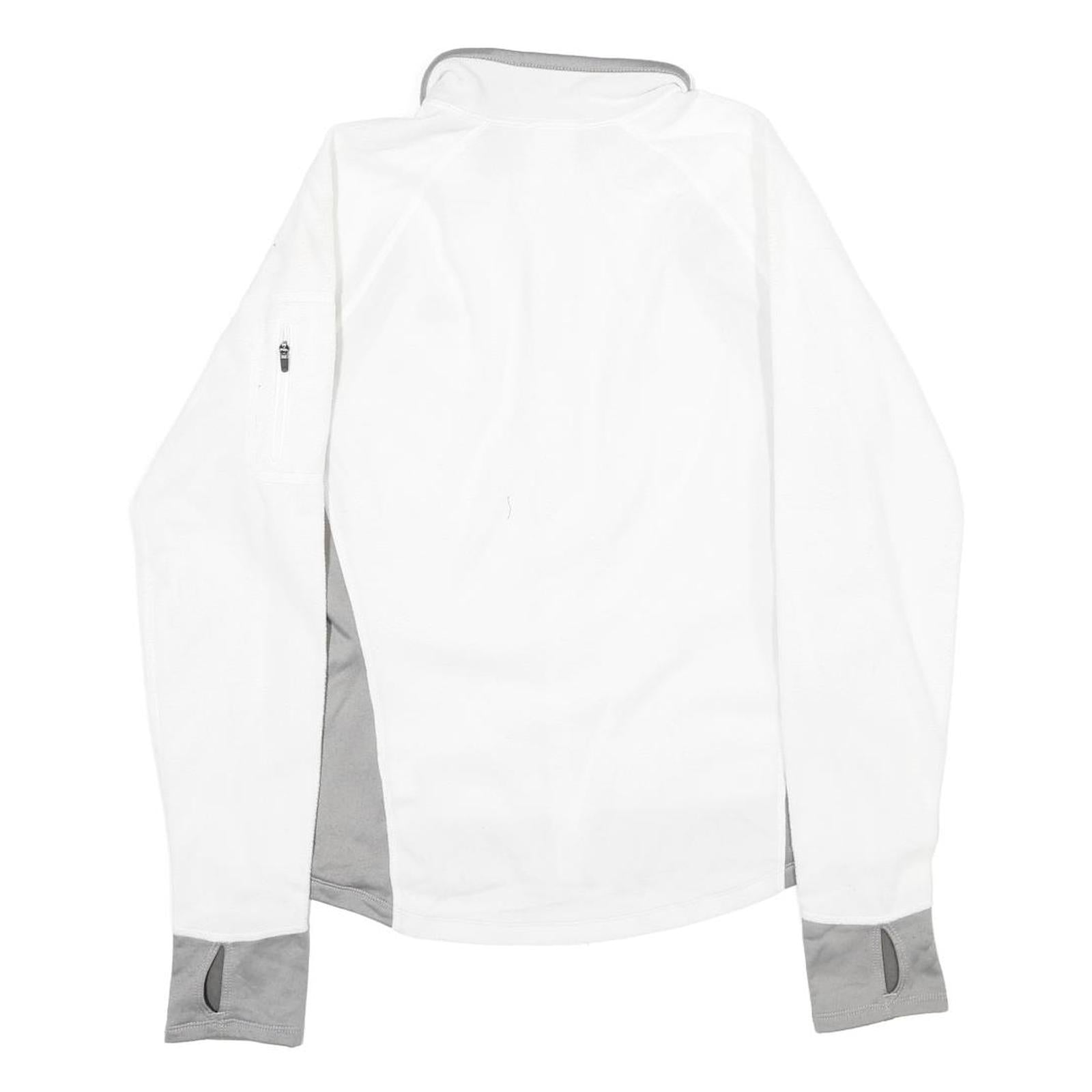 THE NORTH FACE Womens White & Grey Zip Fleece Jacket M Polyester Outdoor Active