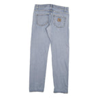 CARHARTT Mens Slim Light Blue Denim Jeans W31 L32 Zip Closure