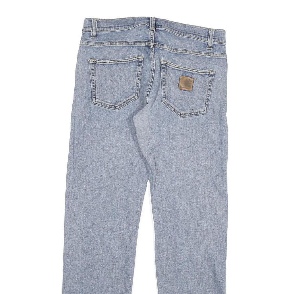 CARHARTT Mens Slim Light Blue Denim Jeans W31 L32 Zip Closure