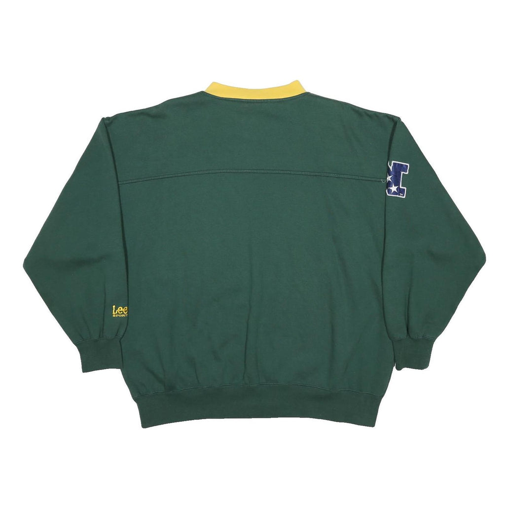 LEE Womens Green & Yellow Green Bay Packers Crew Neck XL Cotton Blend Sweatshirt
