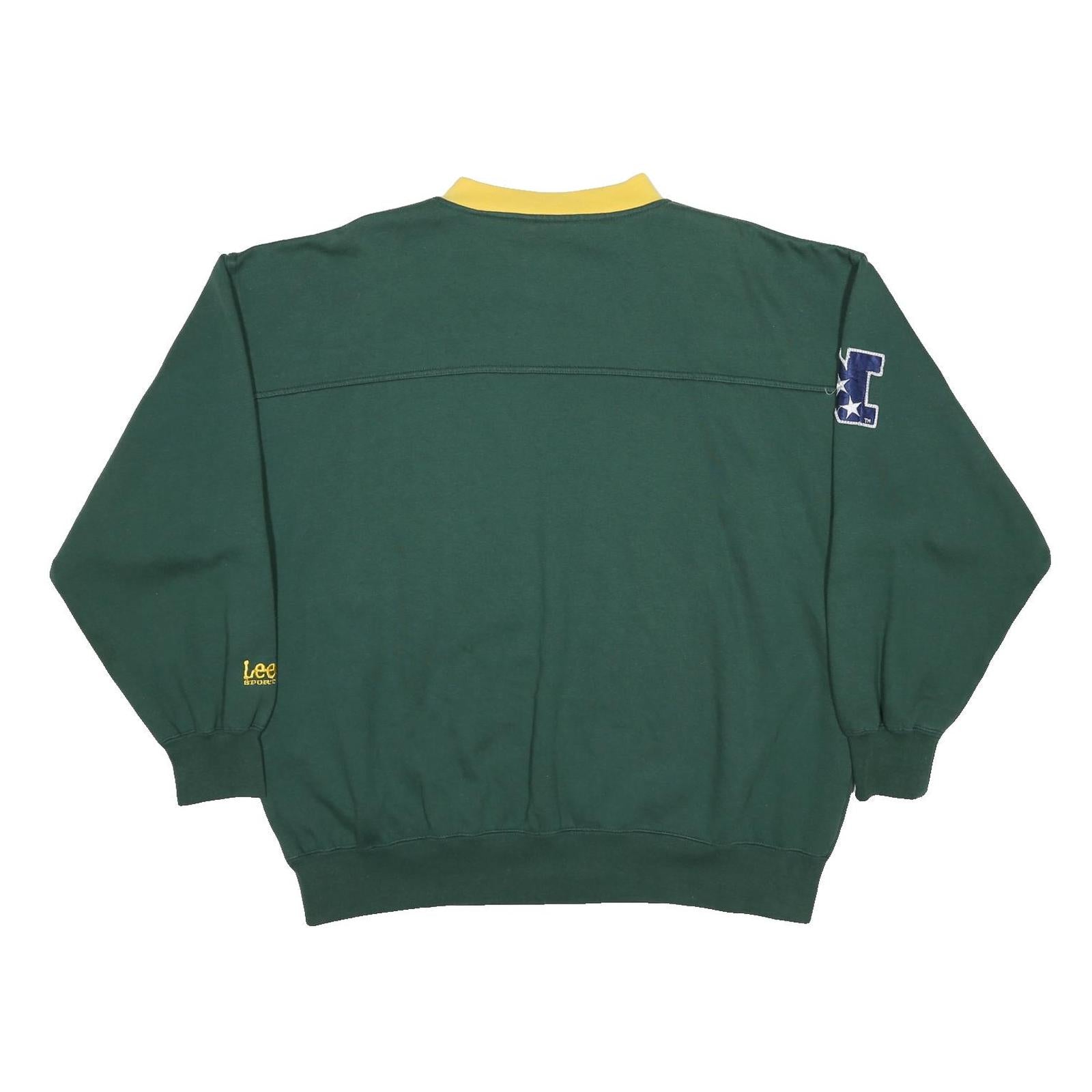 LEE Womens Green & Yellow Green Bay Packers Crew Neck XL Cotton Blend Sweatshirt