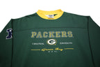 LEE Womens Green & Yellow Green Bay Packers Crew Neck XL Cotton Blend Sweatshirt