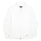 ARMANI JEANS Womens White Classic Jacket UK 8 Polyester Plain Zip Lightweight