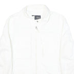 ARMANI JEANS Womens White Classic Jacket UK 8 Polyester Plain Zip Lightweight