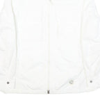 ARMANI JEANS Womens White Classic Jacket UK 8 Polyester Plain Zip Lightweight