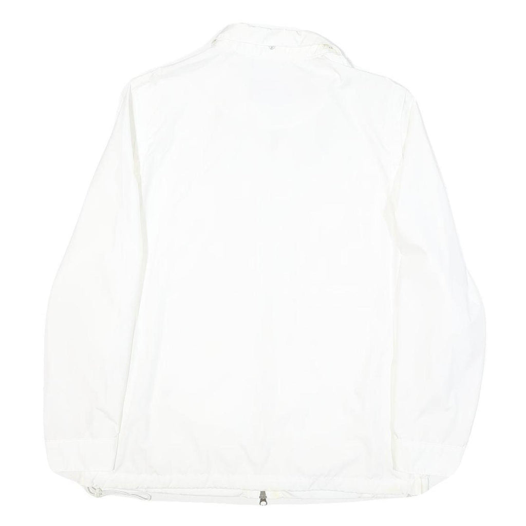 ARMANI JEANS Womens White Classic Jacket UK 8 Polyester Plain Zip Lightweight
