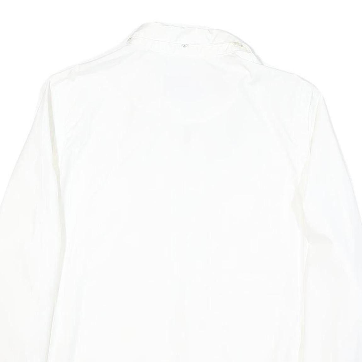 ARMANI JEANS Womens White Classic Jacket UK 8 Polyester Plain Zip Lightweight
