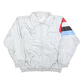 ETIREL Mens White Red Black Blue Sleeve Stripe Zip Jacket L Polyester Blend