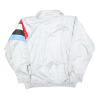 ETIREL Mens White Red Black Blue Sleeve Stripe Zip Jacket L Polyester Blend