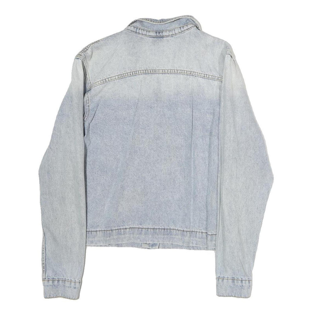 ONLY Womens Blue Denim Button Cotton Jacket L Casual Lightweight Classic