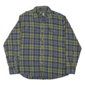TIMBERLAND Mens Green & Blue Check Shirt L Cotton Blend Long Sleeve Casual