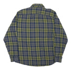 TIMBERLAND Mens Green & Blue Check Shirt L Cotton Blend Long Sleeve Casual