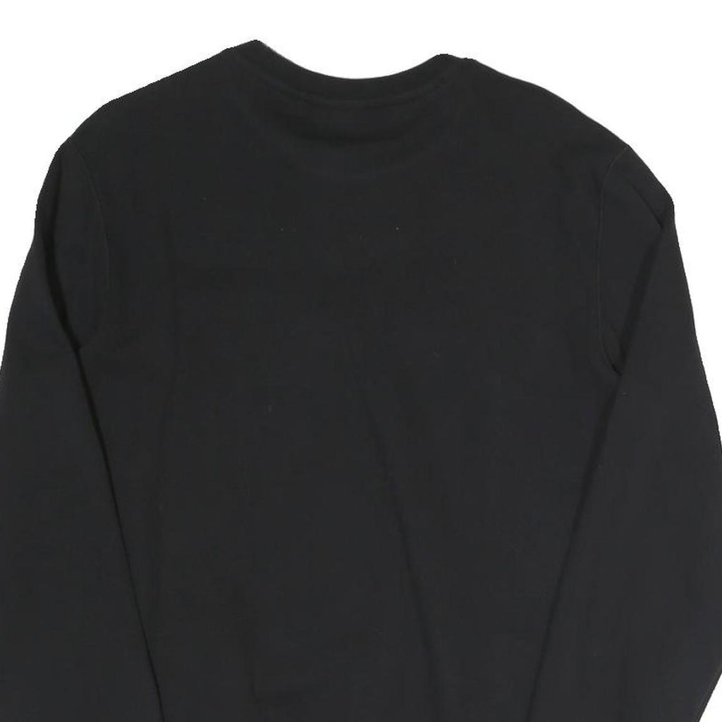 CHAMPION Mens Black Cotton Blend Crew Neck Sweatshirt M Embroidered Logo