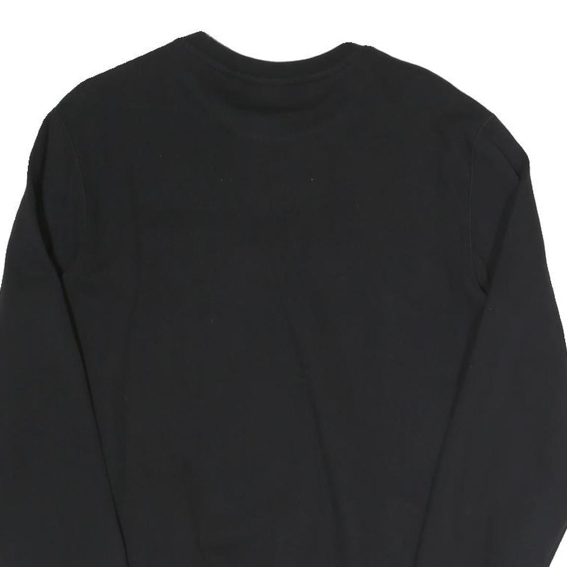 CHAMPION Mens Black Cotton Blend Crew Neck Sweatshirt M Embroidered Logo