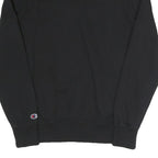 CHAMPION Mens Black Cotton Blend Crew Neck Sweatshirt M Embroidered Logo