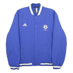 ADIDAS Mens Blue & White Golf Bomber Jacket 2XL Nylon Button Sportswear