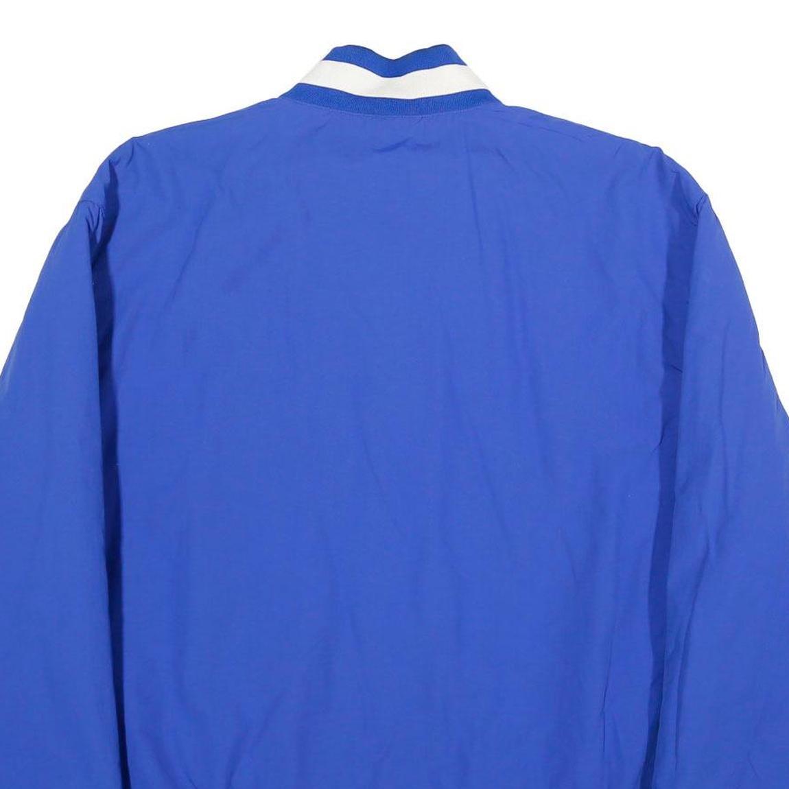 ADIDAS Mens Blue & White Golf Bomber Jacket 2XL Nylon Button Sportswear