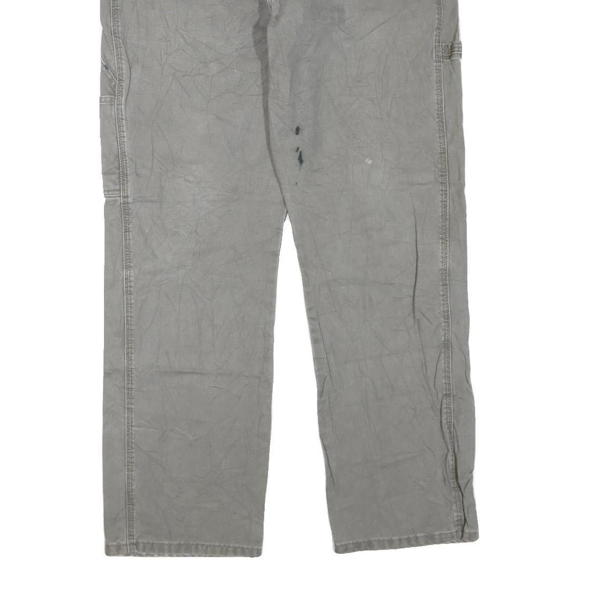 CARHARTT Womens Regular Fit Grey Jeans Cotton Blend Zip W34 L31 Workwear Durable