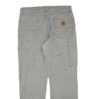 CARHARTT Womens Regular Fit Grey Jeans Cotton Blend Zip W34 L31 Workwear Durable
