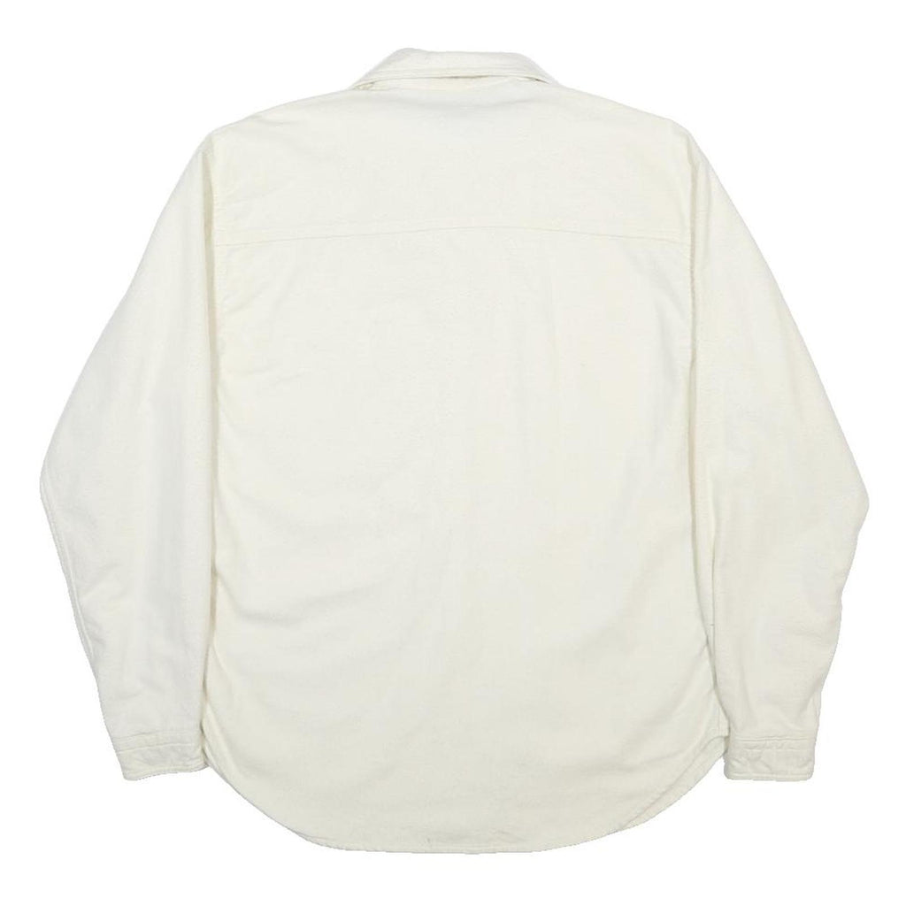 WOOLRICH Mens White Cotton Shirt M Classic Fit Long Sleeve Button Shirt
