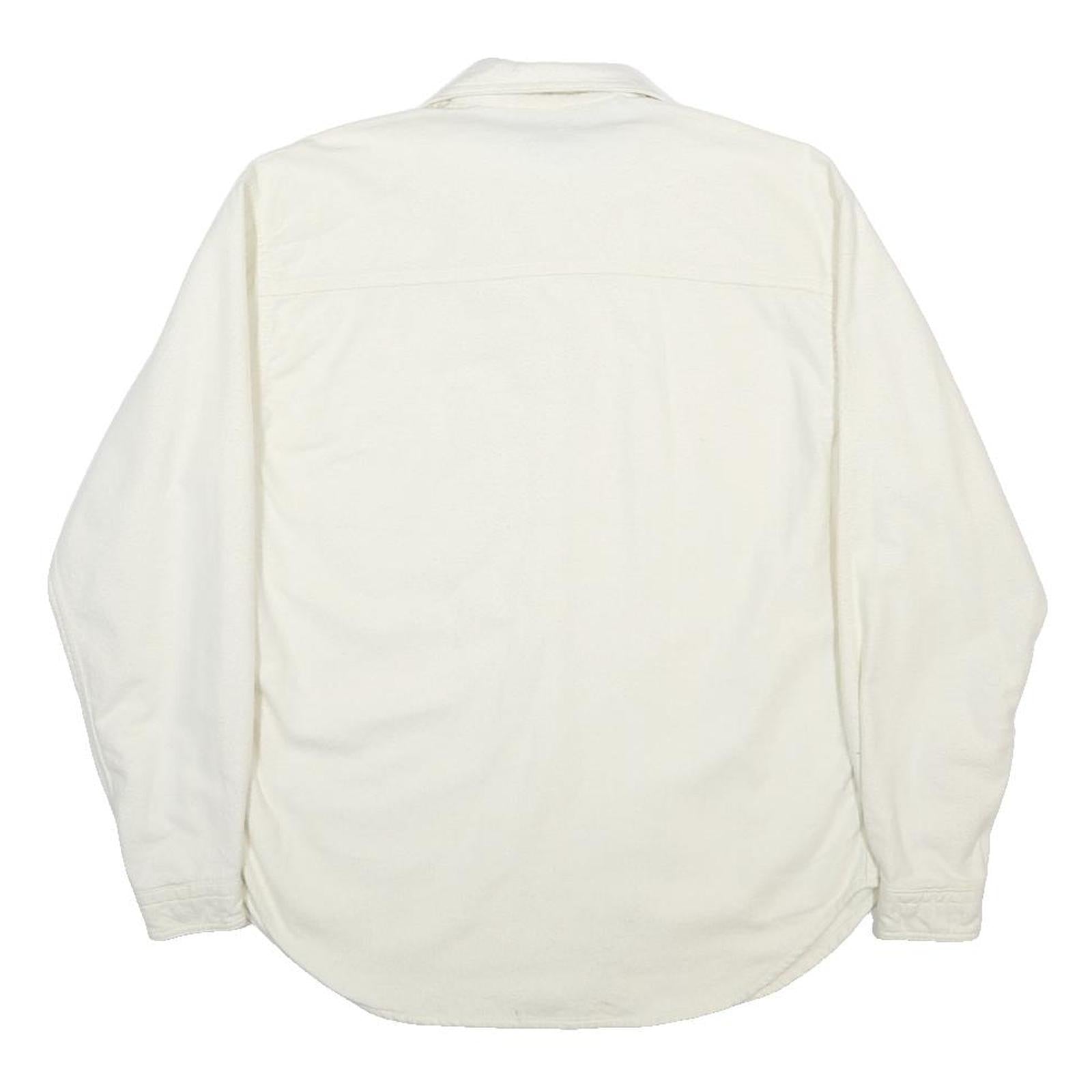 WOOLRICH Mens White Cotton Shirt M Classic Fit Long Sleeve Button Shirt