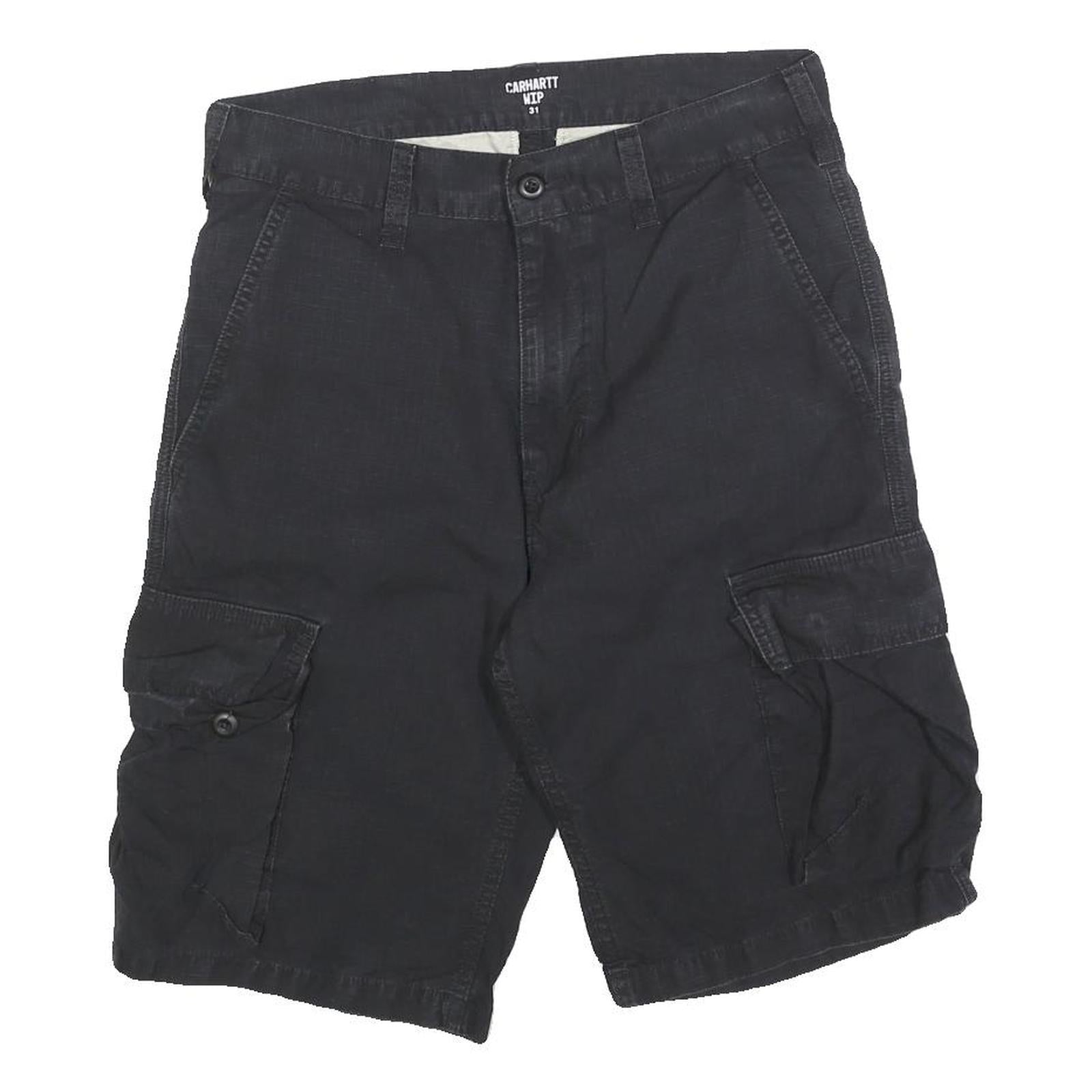 CARHARTT Mens Black Cargo Shorts M W31 Workwear Durable Cotton Blend