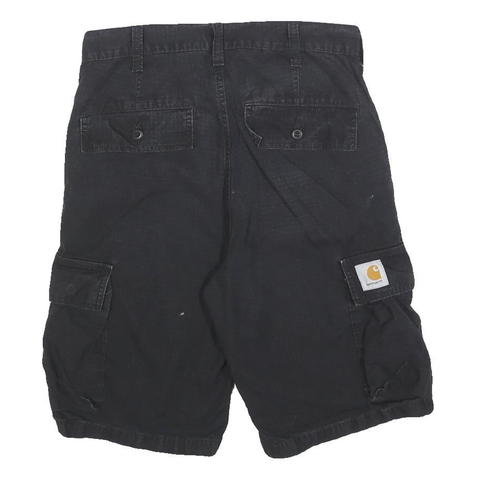 CARHARTT Mens Black Cargo Shorts M W31 Workwear Durable Cotton Blend