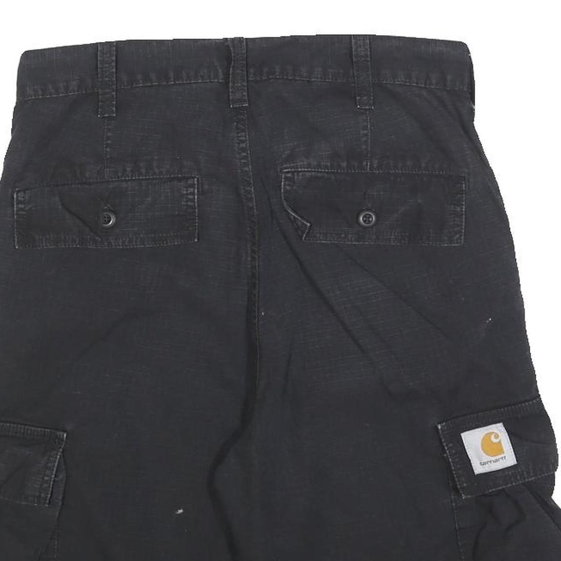 CARHARTT Mens Black Cargo Shorts M W31 Workwear Durable Cotton Blend