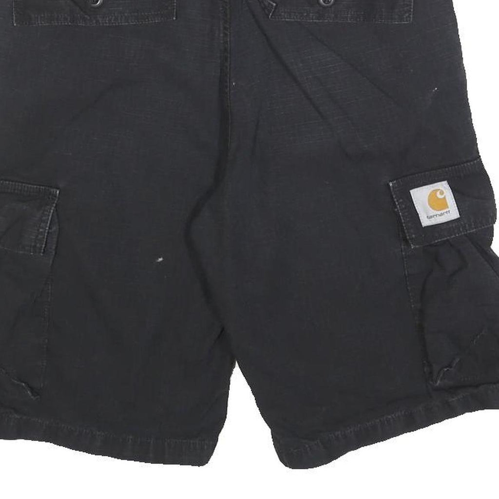 CARHARTT Mens Black Cargo Shorts M W31 Workwear Durable Cotton Blend