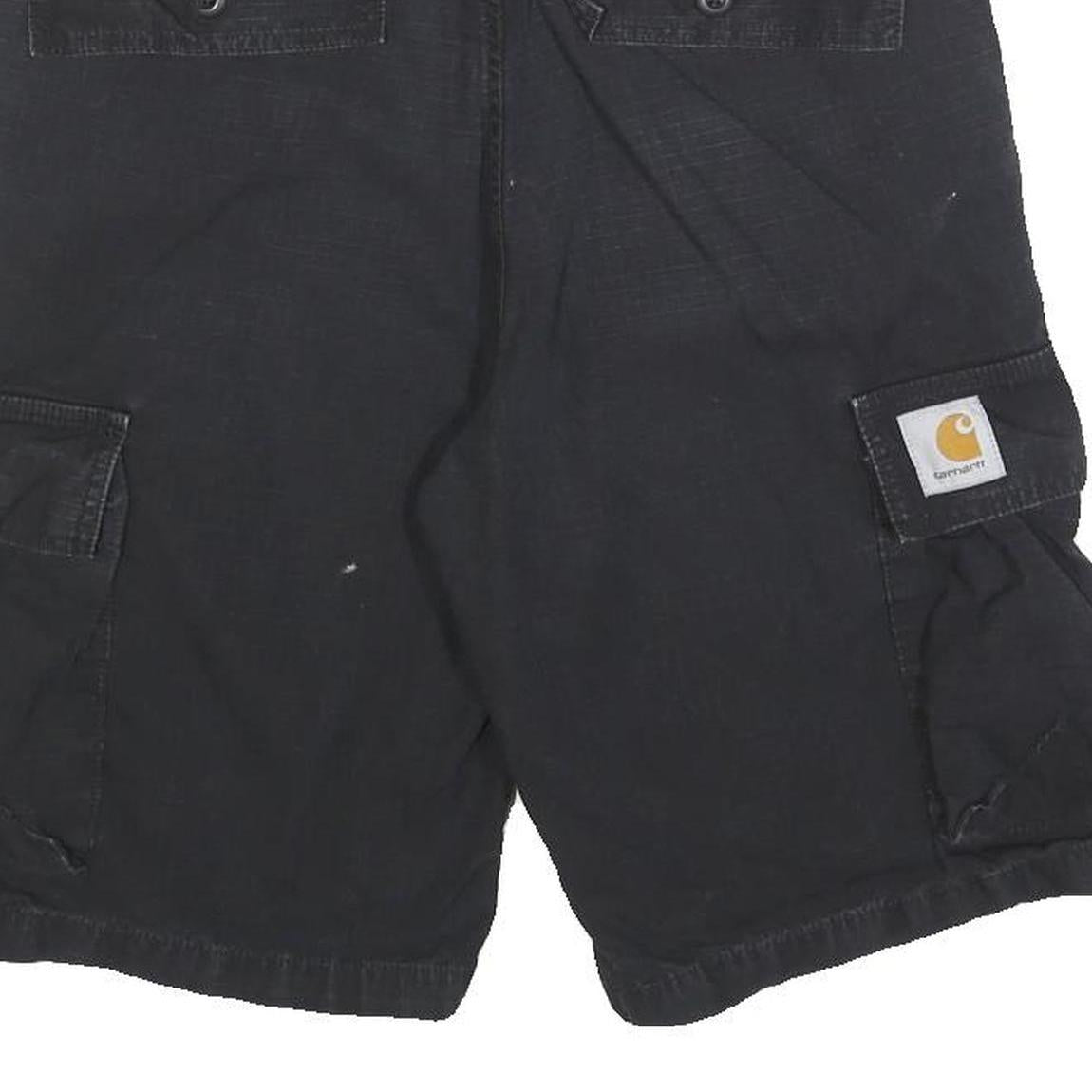 CARHARTT Mens Black Cargo Shorts M W31 Workwear Durable Cotton Blend
