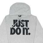 NIKE Mens Grey Hoodie M Just Do It Cotton Blend Pullover Casual Sports