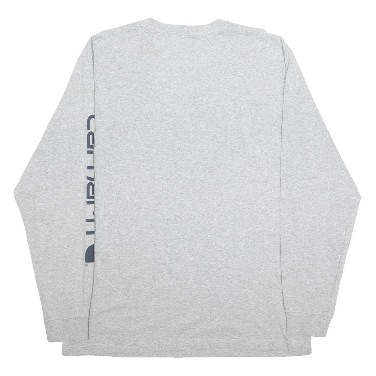 CARHARTT Mens Grey Long Sleeve Crew Neck Logo Print T-Shirt L Cotton Blend