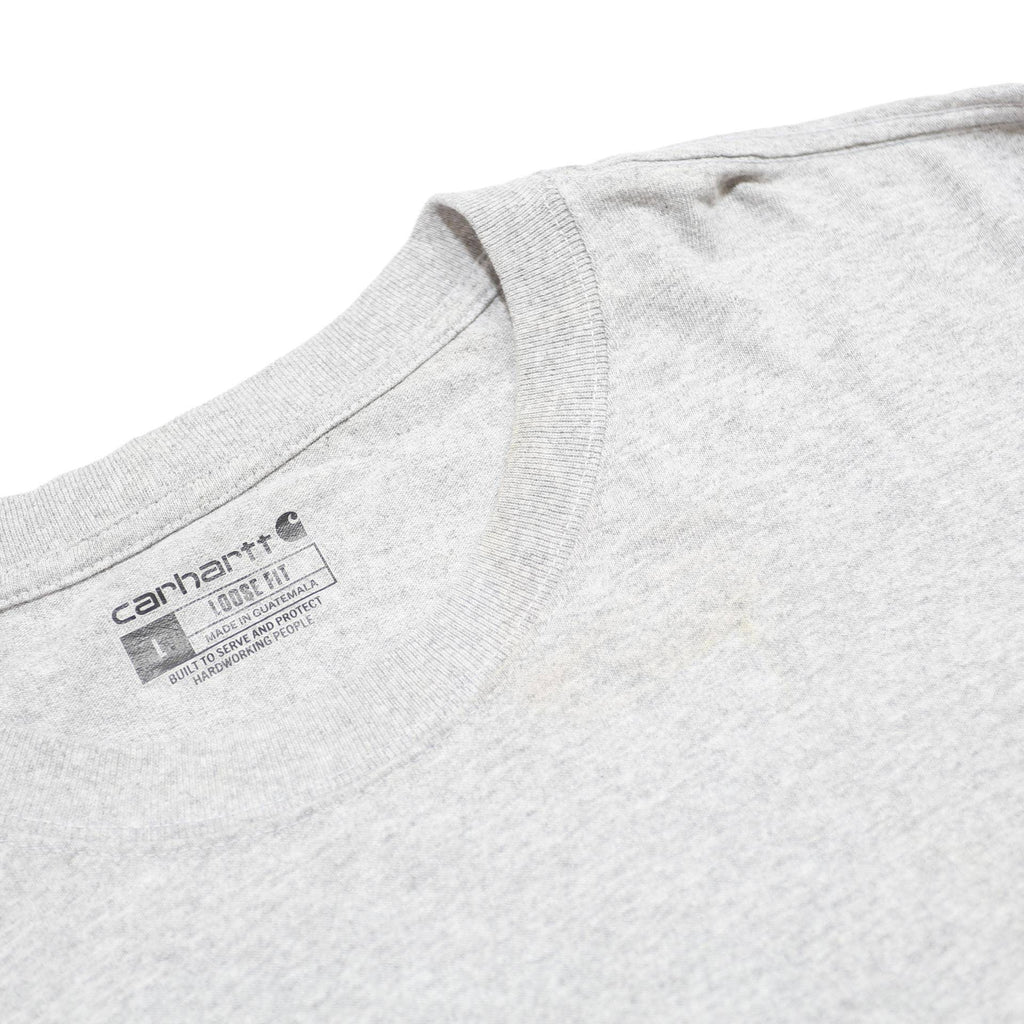 CARHARTT Mens Grey Long Sleeve Crew Neck Logo Print T-Shirt L Cotton Blend