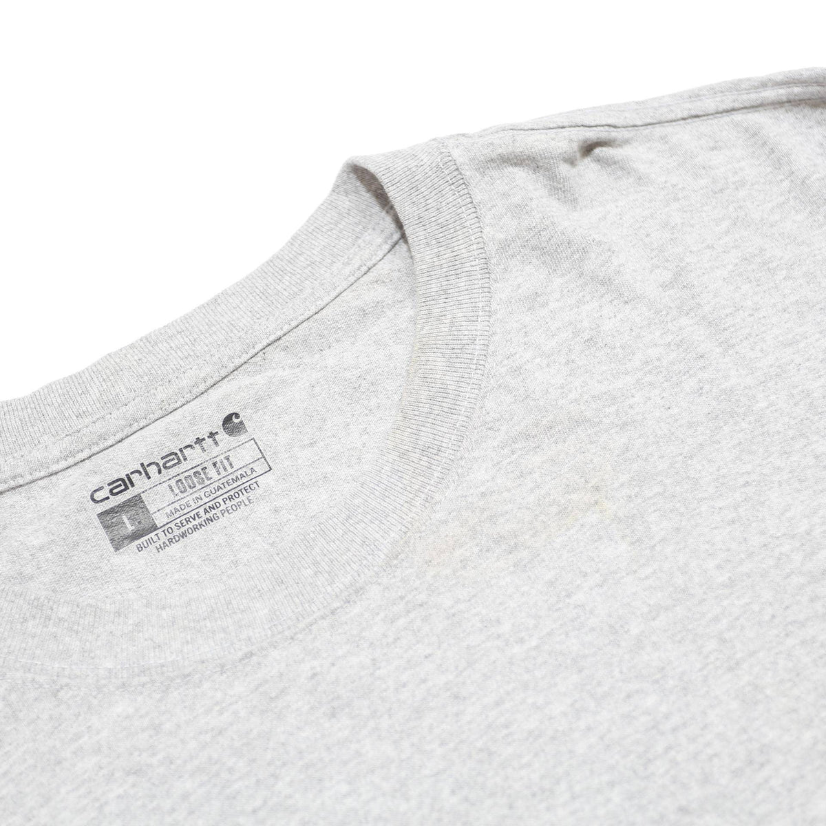 CARHARTT Mens Grey Long Sleeve Crew Neck Logo Print T-Shirt L Cotton Blend