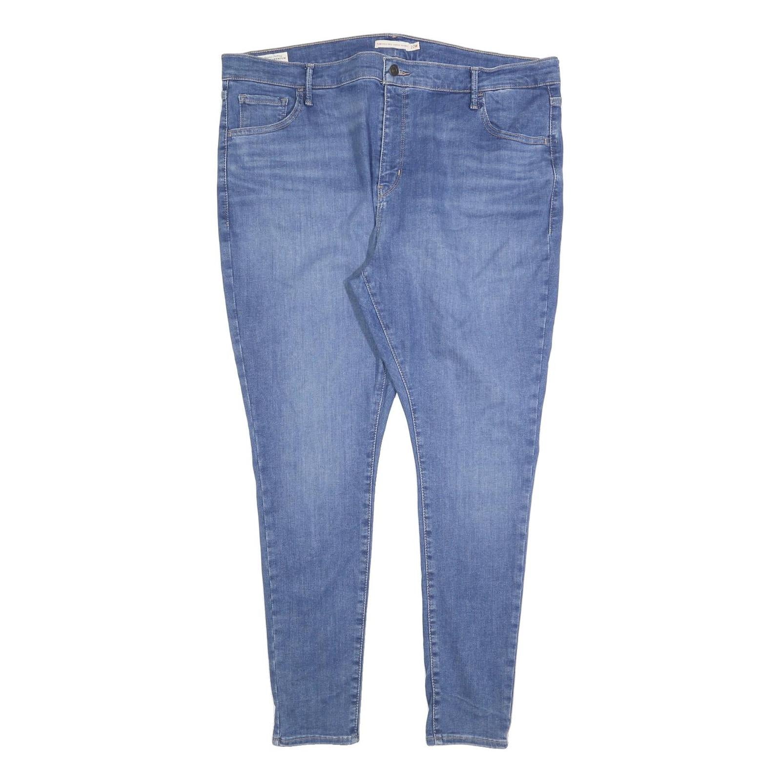 LEVI'S 720 BIG E Womens Slim Blue Denim Light W40 L32 Stretch Skinny Jeans