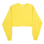 CHAMPION REVERSE WEAVE Womens Yellow Crew Neck M Cropped Sweatshirt