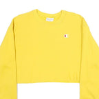 CHAMPION REVERSE WEAVE Womens Yellow Crew Neck M Cropped Sweatshirt
