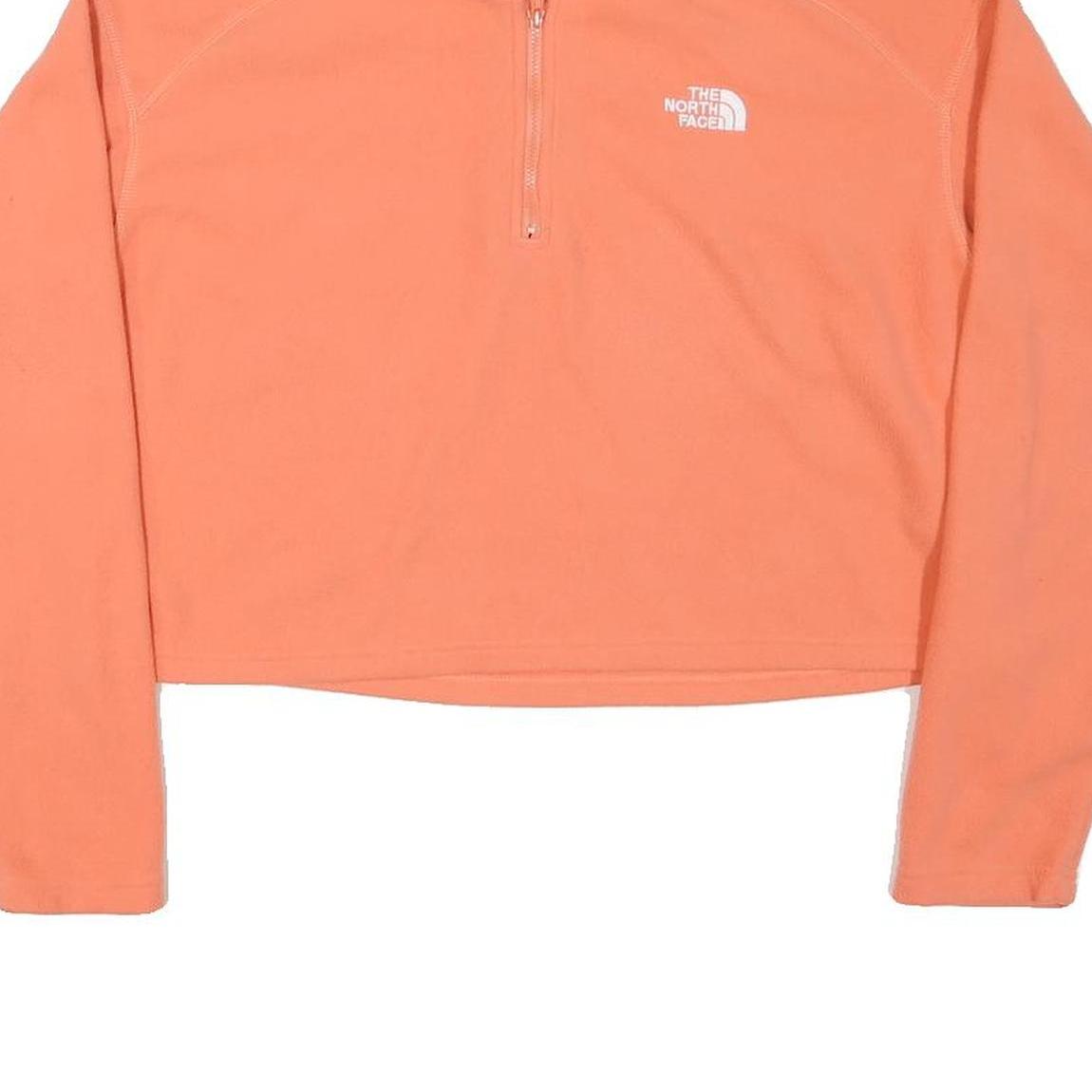 THE NORTH FACE Womens Coral Orange Plain Pullover Jumper Crew Neck L Soft