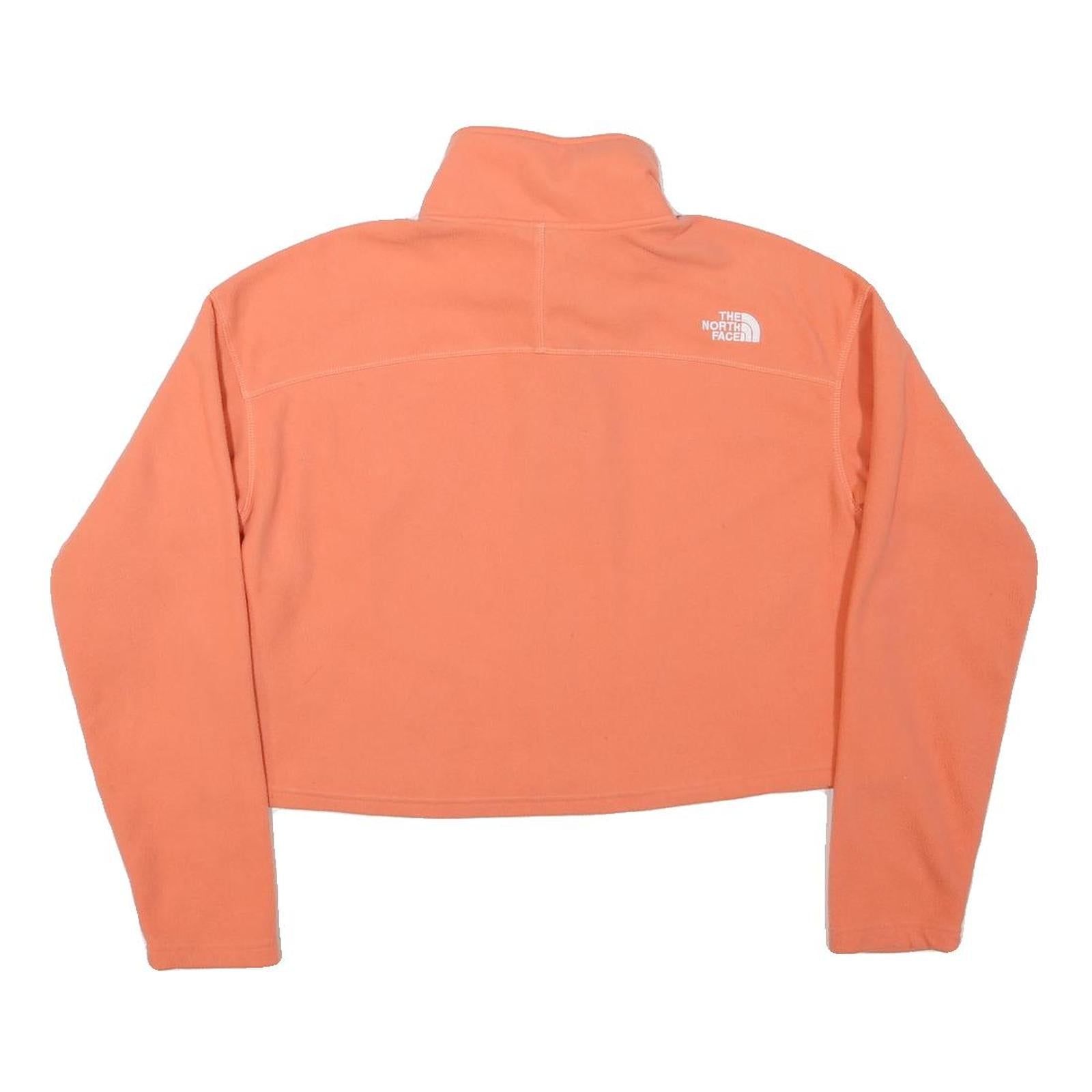 THE NORTH FACE Womens Coral Orange Plain Pullover Jumper Crew Neck L Soft
