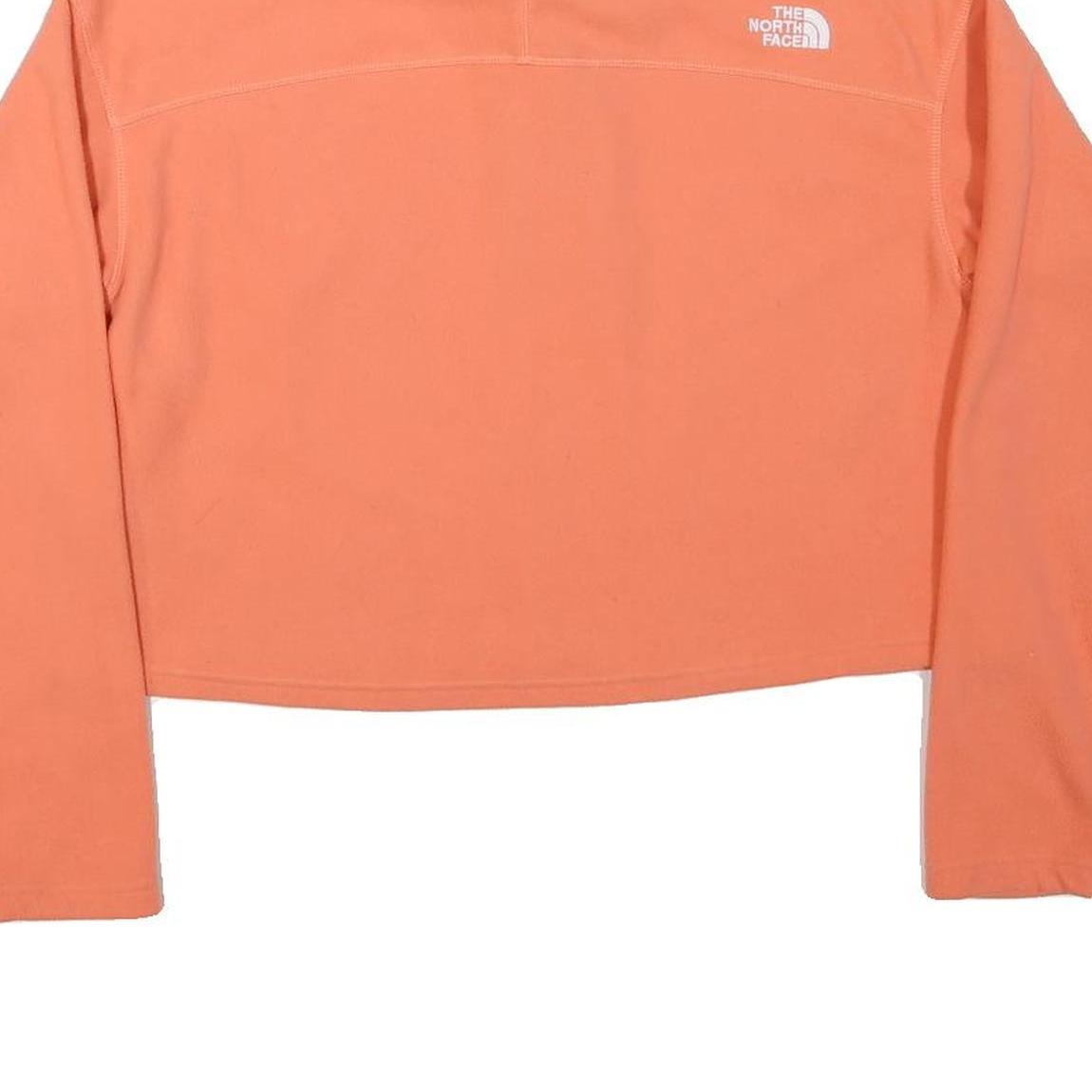 THE NORTH FACE Womens Coral Orange Plain Pullover Jumper Crew Neck L Soft