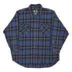 FIELD & STREAM Mens Blue & Black Check Shirt 2XL Cotton Blend Casual Long Sleeve