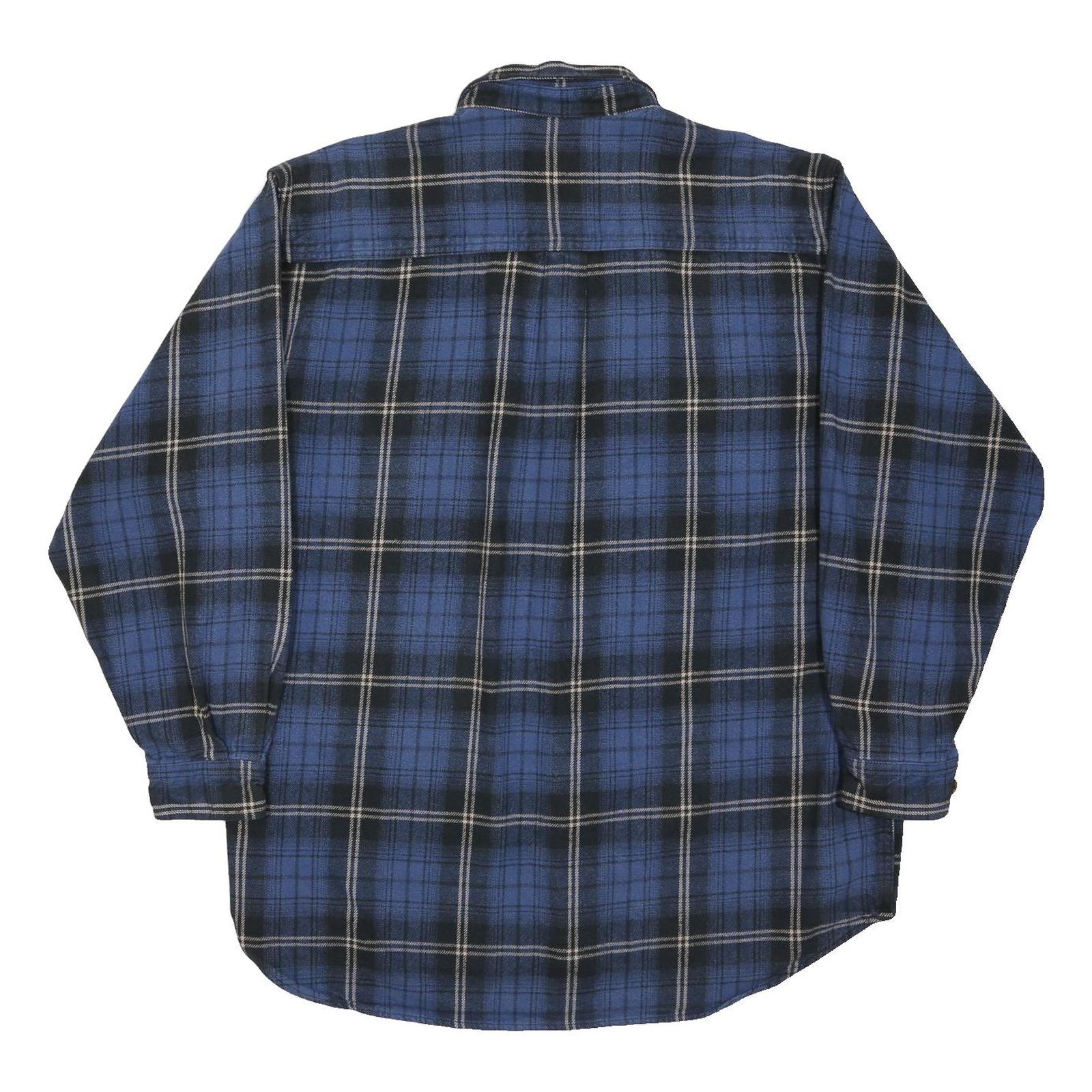 FIELD & STREAM Mens Blue & Black Check Shirt 2XL Cotton Blend Casual Long Sleeve