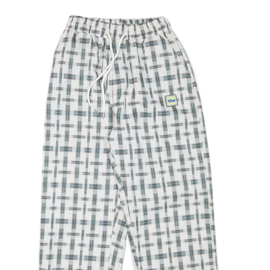 WHAT Womens Polyester Blend White & Grey Relaxed Drawstring Trousers W22 L25