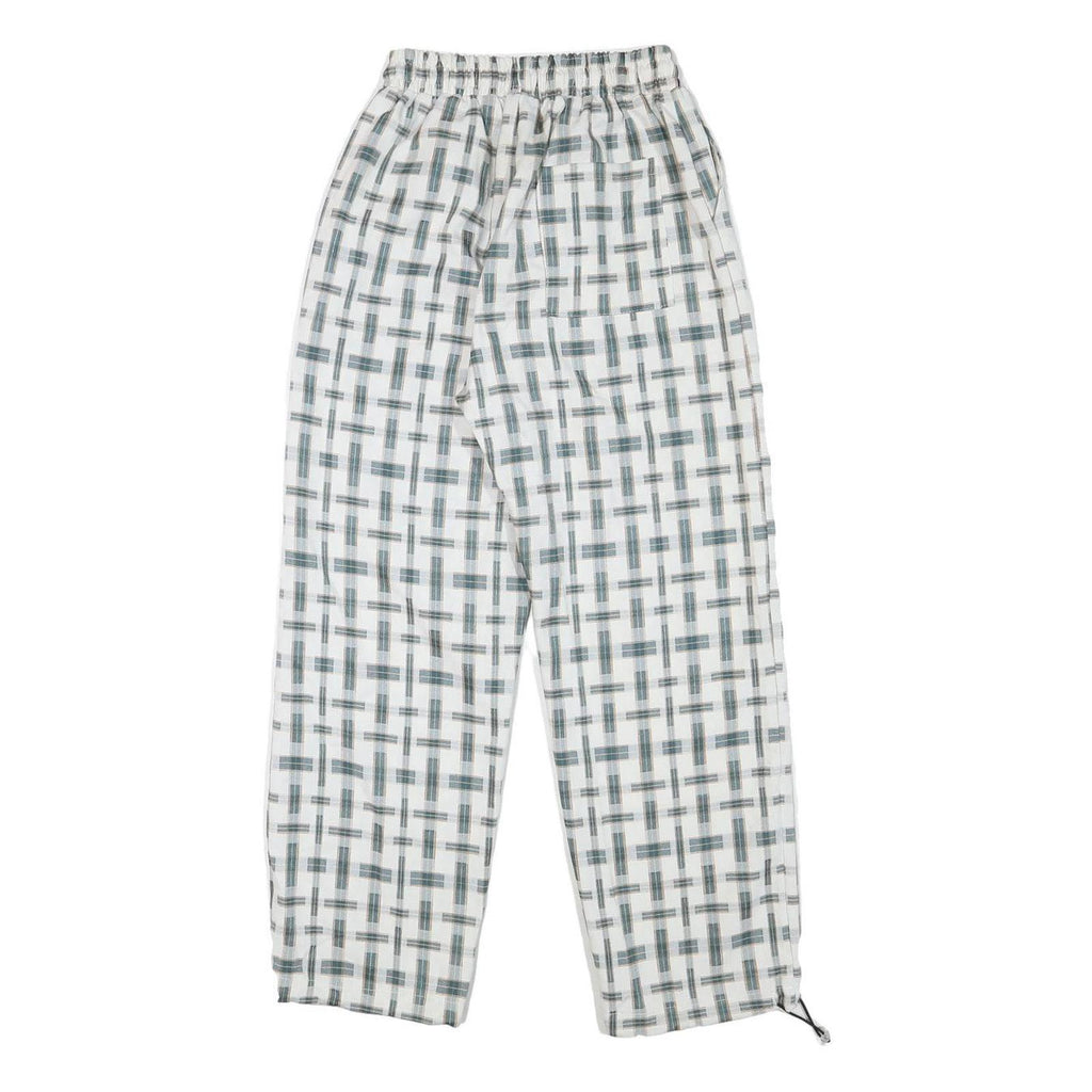 WHAT Womens Polyester Blend White & Grey Relaxed Drawstring Trousers W22 L25
