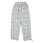 WHAT Womens Polyester Blend White & Grey Relaxed Drawstring Trousers W22 L25