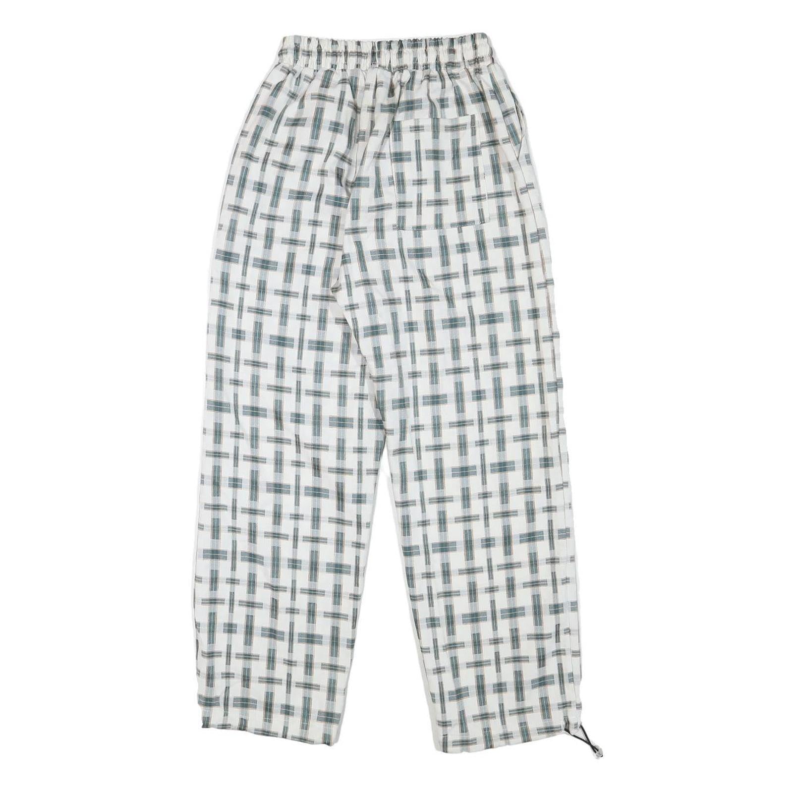 WHAT Womens Polyester Blend White & Grey Relaxed Drawstring Trousers W22 L25