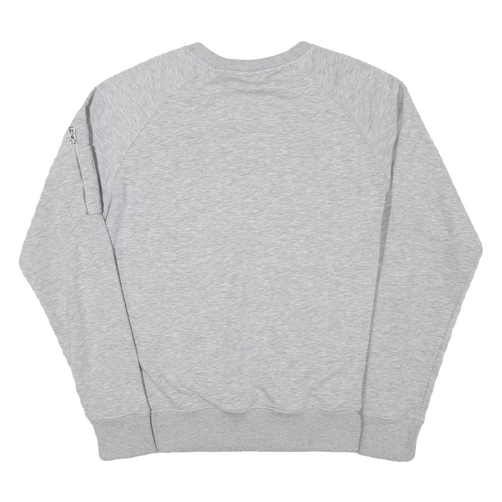 ALPHA INDUSTRIES Mens Grey Cotton Blend Crew Neck S Sweatshirt Casual Pullover